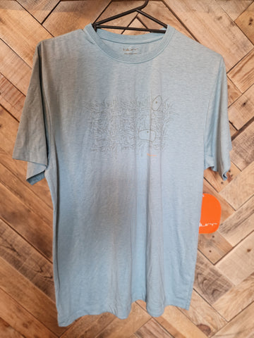 Blurr Mens Woody Tee Blue Grey Heather