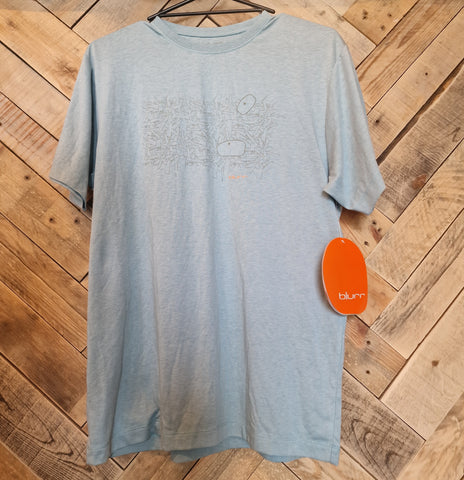 Blurr Mens Woody Tee Blue Grey Heather