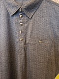 Blurr Mens Casanova Polo Charcoal Herringbone