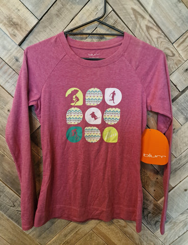 Blurr Womens Chevise Top Rasberry Heather