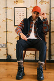 SEALSKINZ Gresham Recycled Wool and Cashmere Mid Length Colour Block Sock Brown
