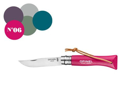 Opinel No6 Colorama Trekking Knife Raspberry