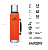 Stanley Legendary Classic Bottle 1.1QT 1LTR Blaze Orange
