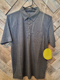 Blurr Mens Casanova Polo Charcoal Herringbone