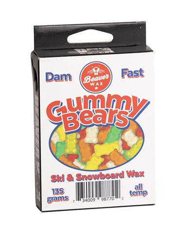 Beaverwax Dam Fast Ski and Snowboard Wax Gummy Bears Scent All Temp