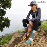 Darn Tough Women's Bear Town Micro Crew Lightweight  With Cushion Quartz