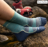 Darn Tough Women's Light Hiker Micro Crew Lightweight With Cushion Aqua