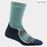 Darn Tough Women's Light Hiker Micro Crew Lightweight With Cushion Aqua
