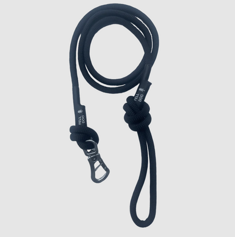 FELLDOG Ridge Rope Lead Black Silver Hook