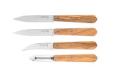 Opinel Olive Wood 4pc Kitchen Knife Set