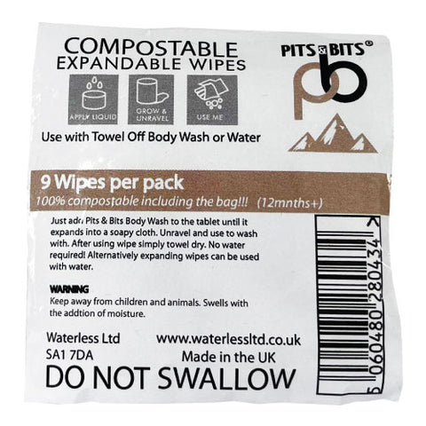 Pits & Bits® Expandable Wipes 9pk