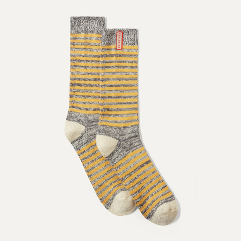 SEALSKINZ Attleborough Bamboo Mid Length Lightweight Stripe Sock Yellow
