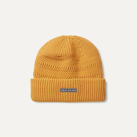 SEALSKINZ Gressenhall Waterproof Cold Weather Textured Stripe Roll Cuff Beanie