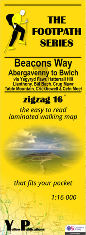 YP ZigZag Beacons Way 1: Abergavenny to Bwlch Walking Map