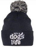 A Dogs Life Beanie With Pom