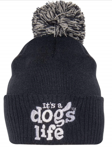 A Dogs Life Beanie With Pom